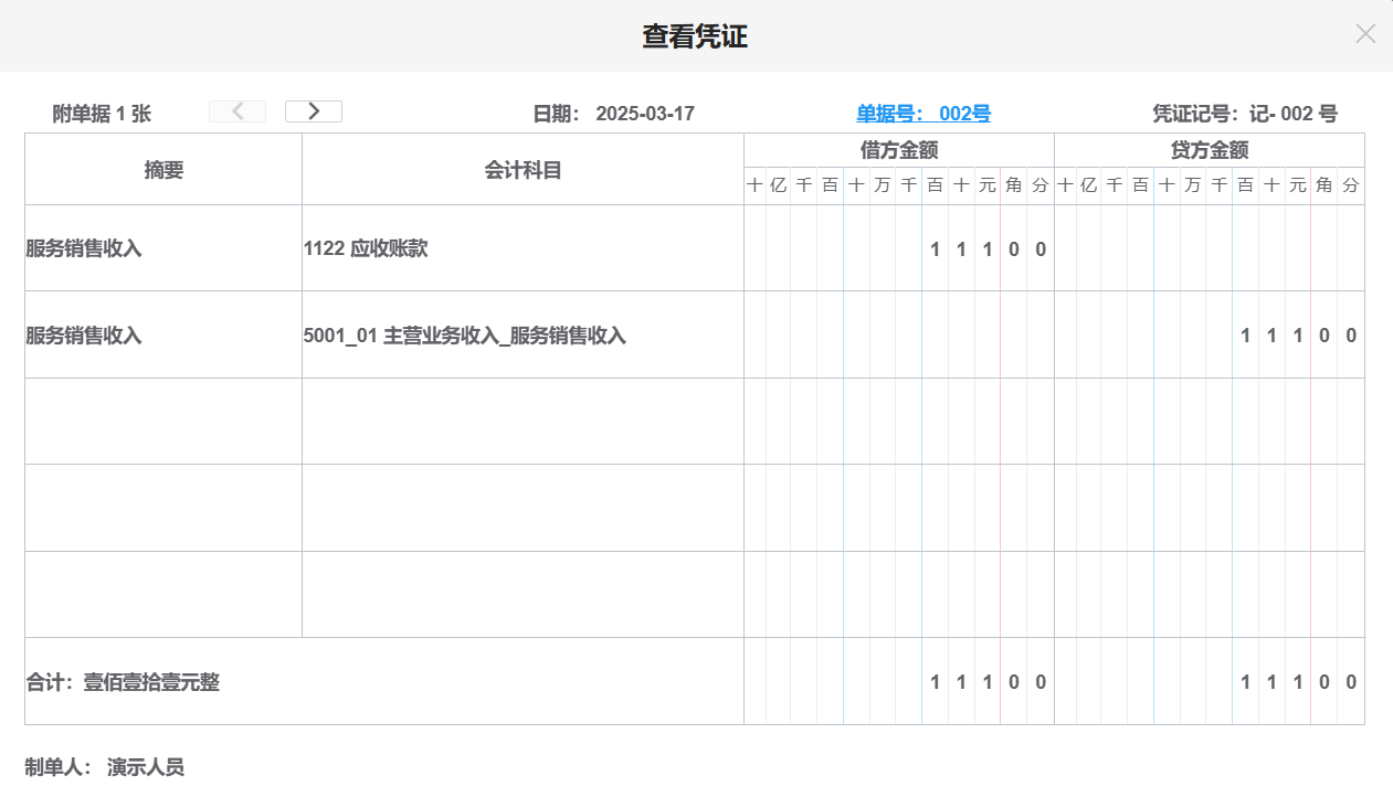 会计管理-凭证详情