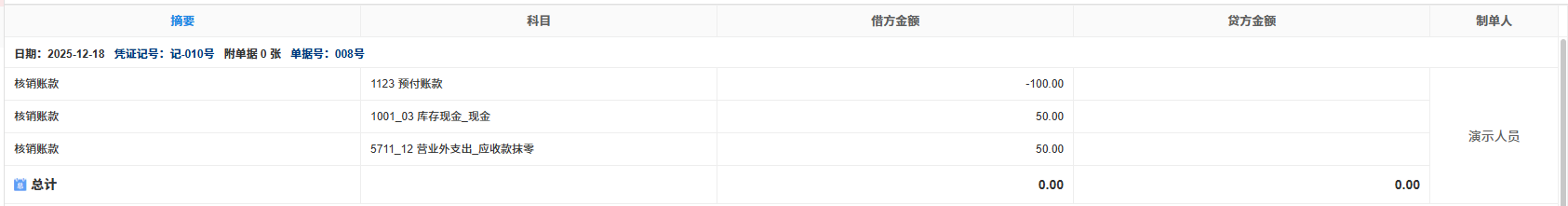 收付管理-收付冲抵-凭证