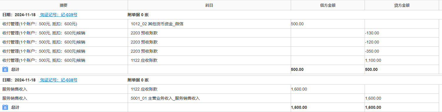 服务销售收入-销售-凭证