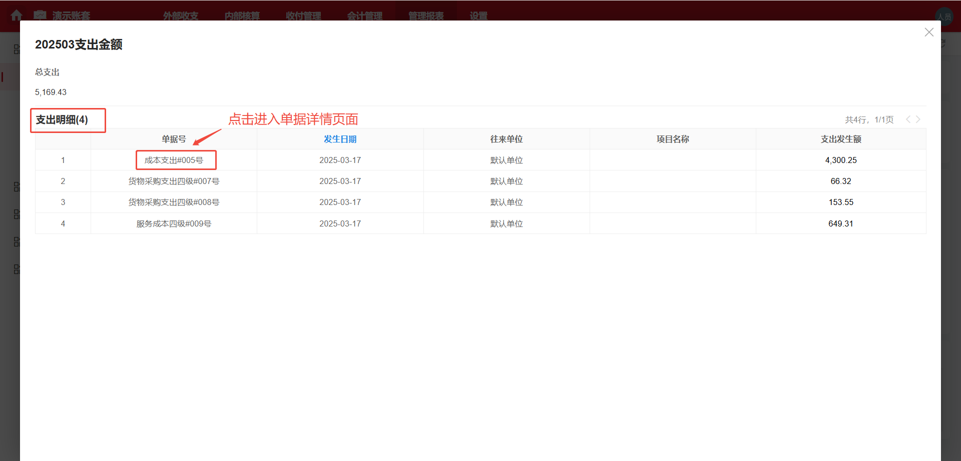 管理报表-利润总览-数据钻取