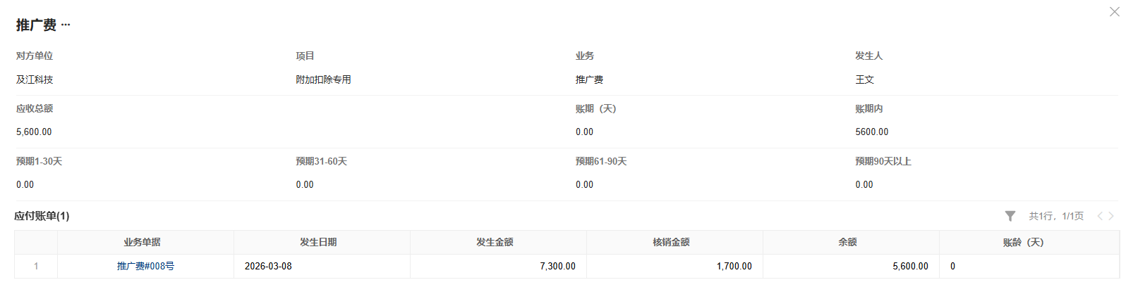 经营报表-付款排程表-详情页
