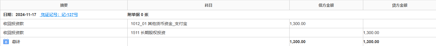 股权-收入股利-凭证